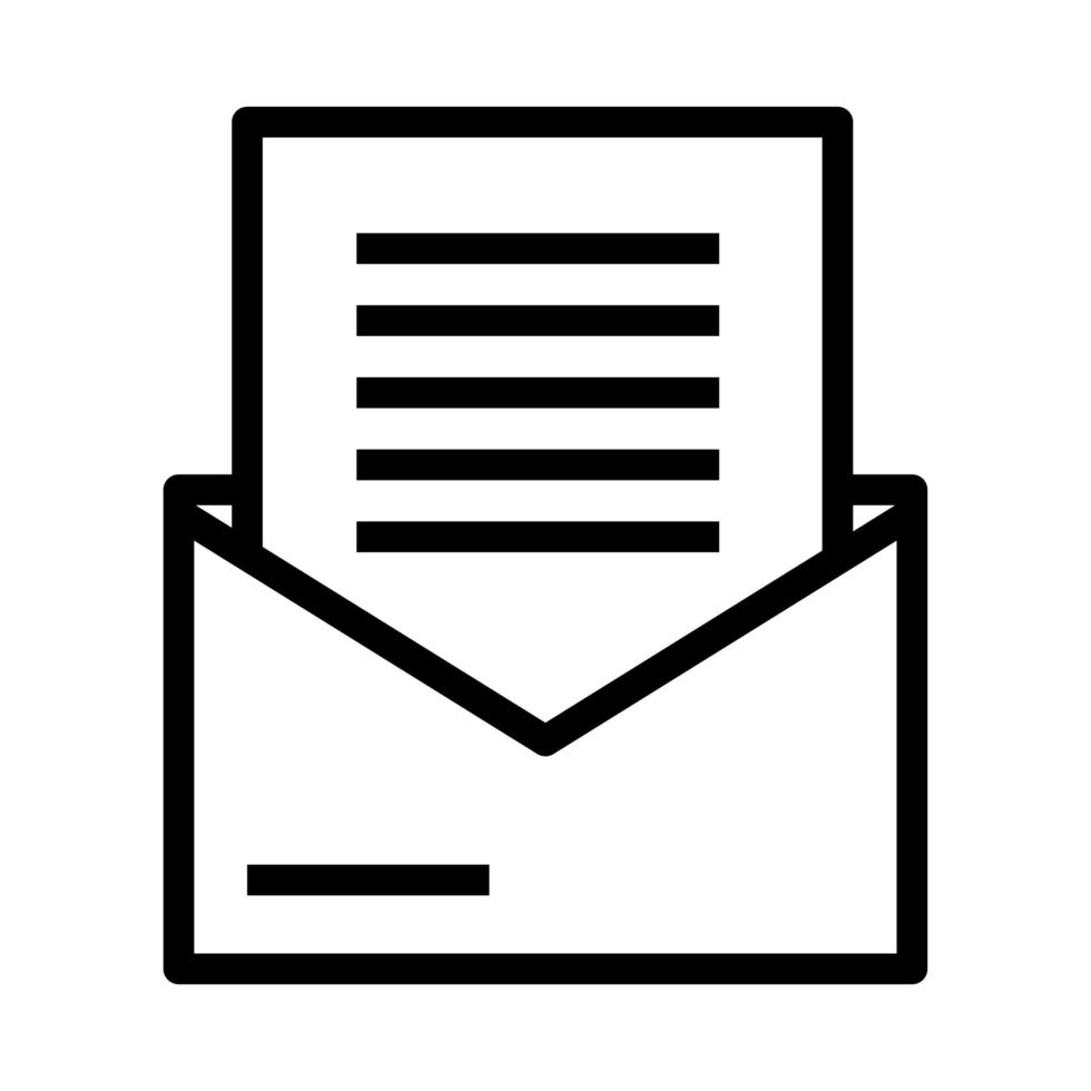 courrier enveloppe envoyer icône de style plat vecteur