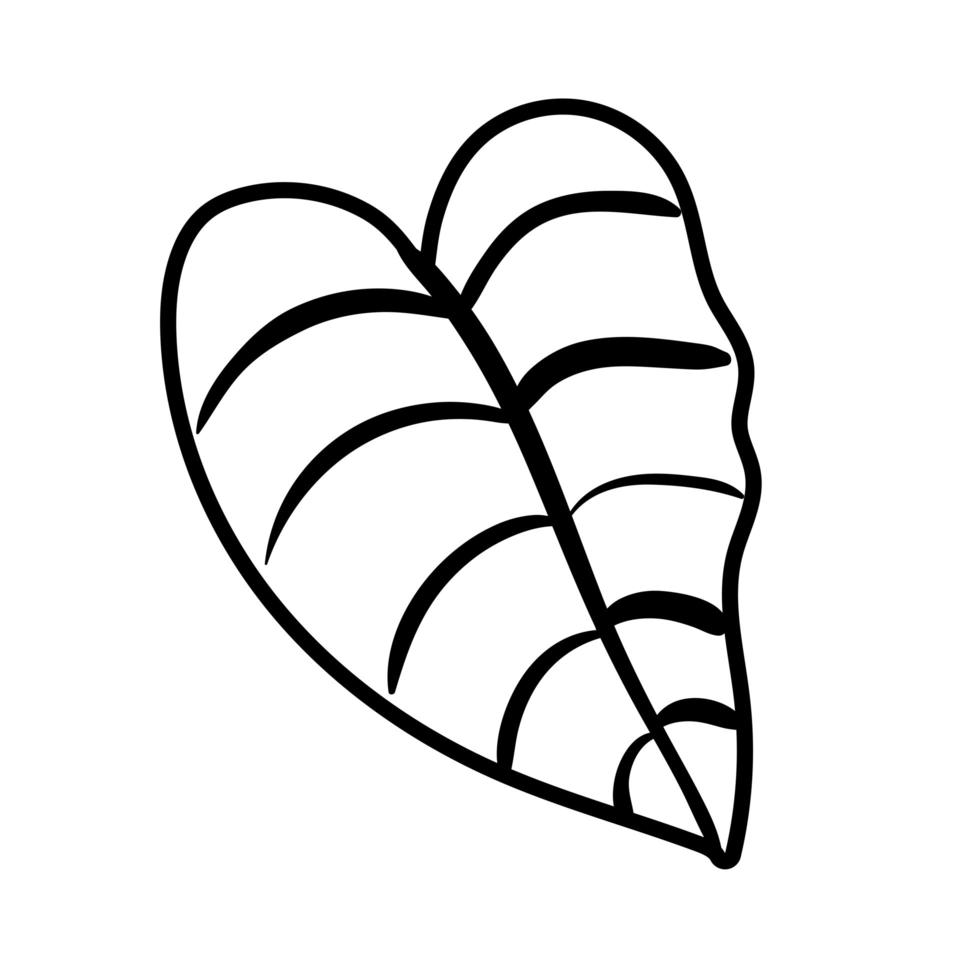 icône de style de ligne de plante feuille vecteur