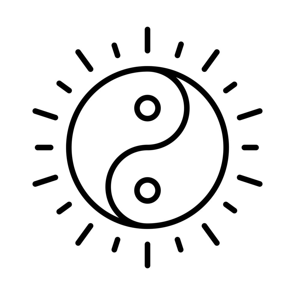 ying yang symbole de l'harmonie et de l'équilibre conception de l'icône de la ligne de la journée des droits de l'homme vecteur