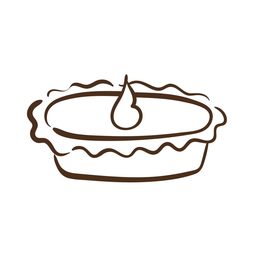 icône de style de ligne délicieux tarte sucrée de thanksgiving vecteur