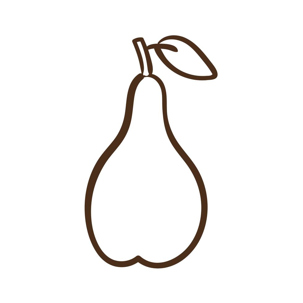 icône de style de ligne de poire fraîche vecteur