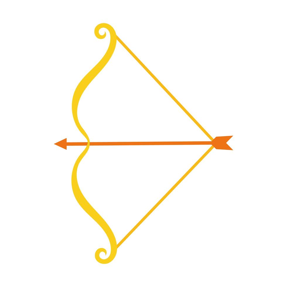 arc avec flèche icône dorée dussehra vecteur