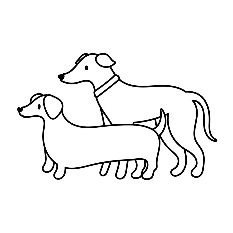 icône de mascottes d'animaux de compagnie de chiens mignons vecteur
