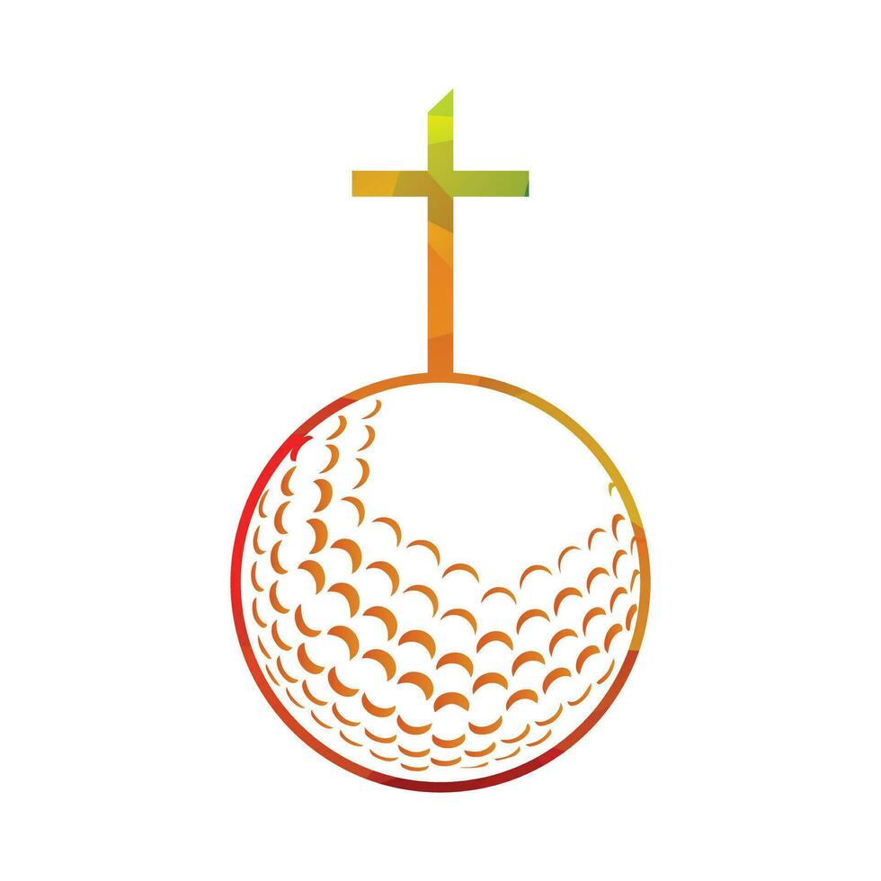 le golf Balle et christianisme traverser vecteur illustration