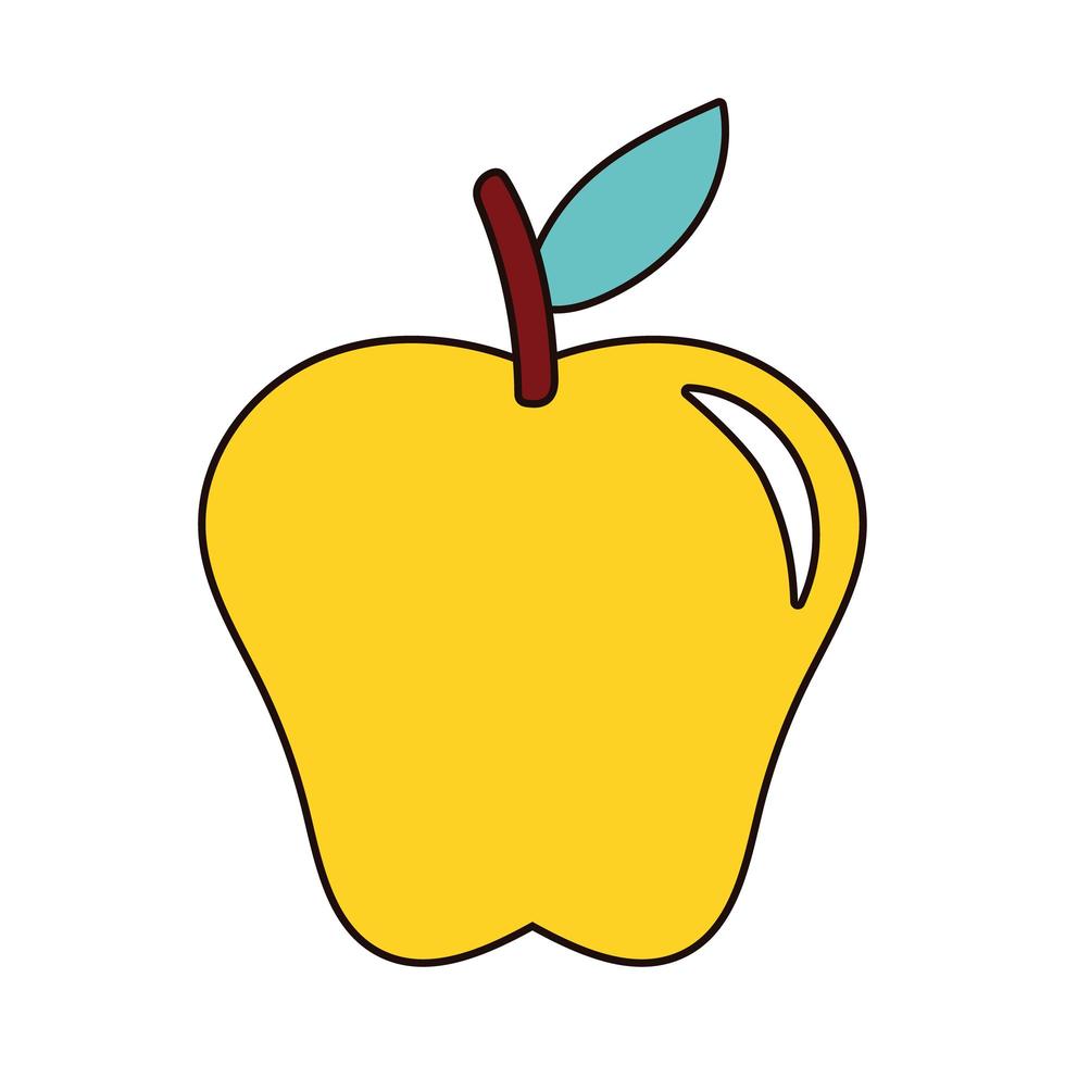 icône de la nature des fruits frais pomme jaune vecteur