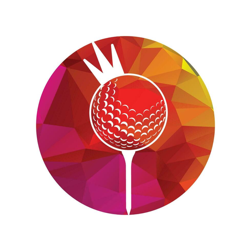 le golf Balle avec couronne à l'intérieur une forme de cercle vecteur illustration