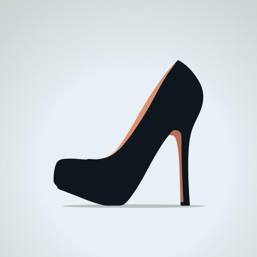 les femmes chaussure icône noir Couleur côté vue vecteur