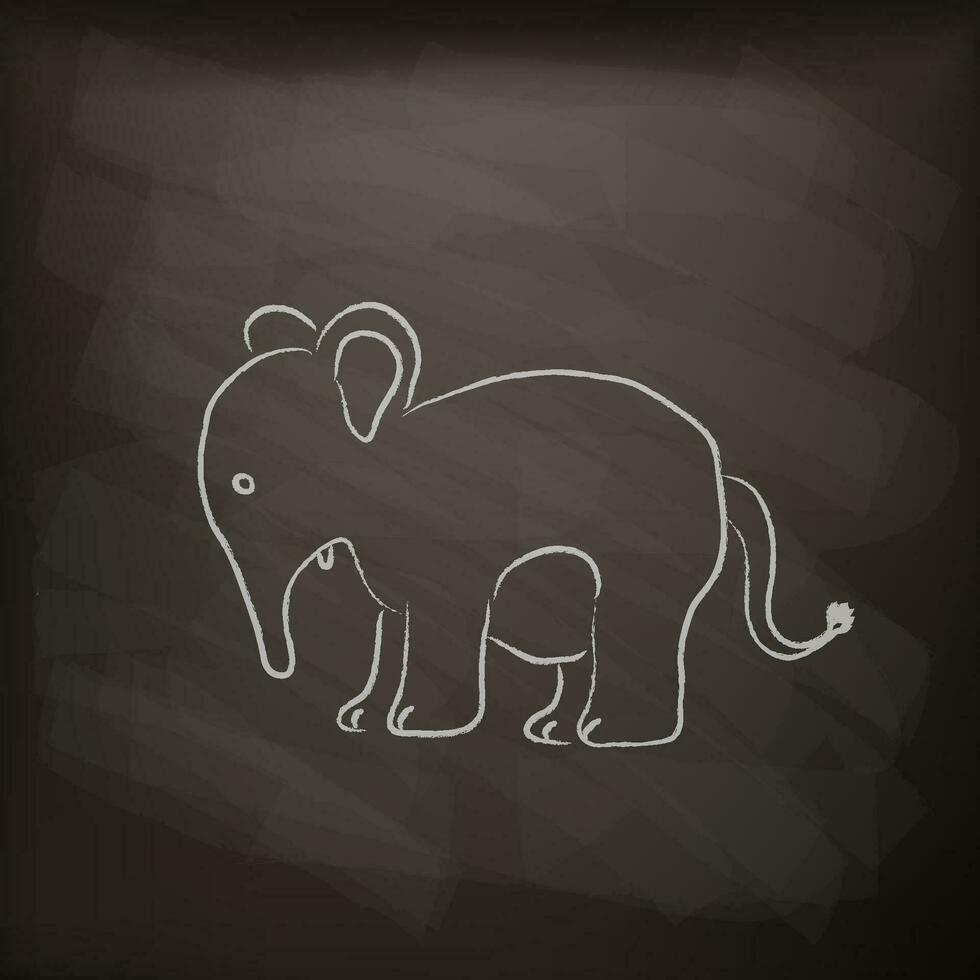 dessin animé marrant l'éléphant sur tableau noir vecteur