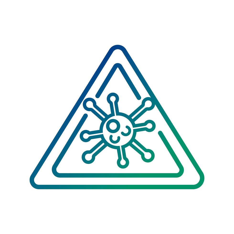 particule de virus covid19 dans le style de ligne de signal d'alerte vecteur