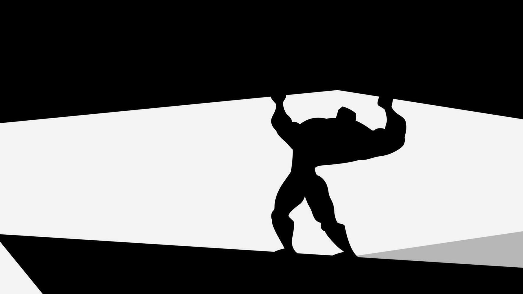 héroïque homme silhouette en portant une Roche vecteur