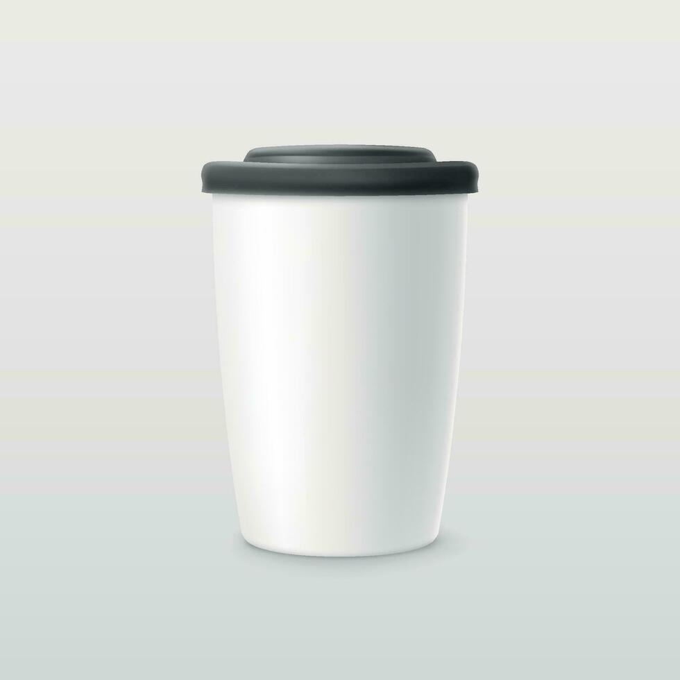 réaliste blanc Couleur Vide tasse de café vecteur