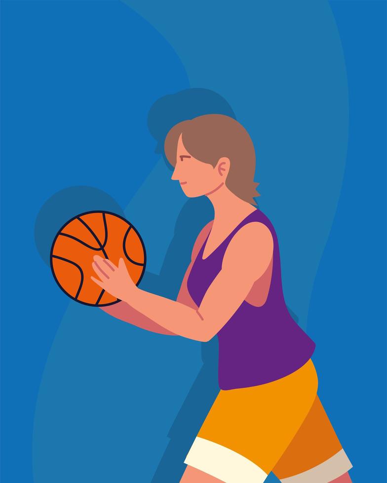 joueur de basket-ball femme vecteur