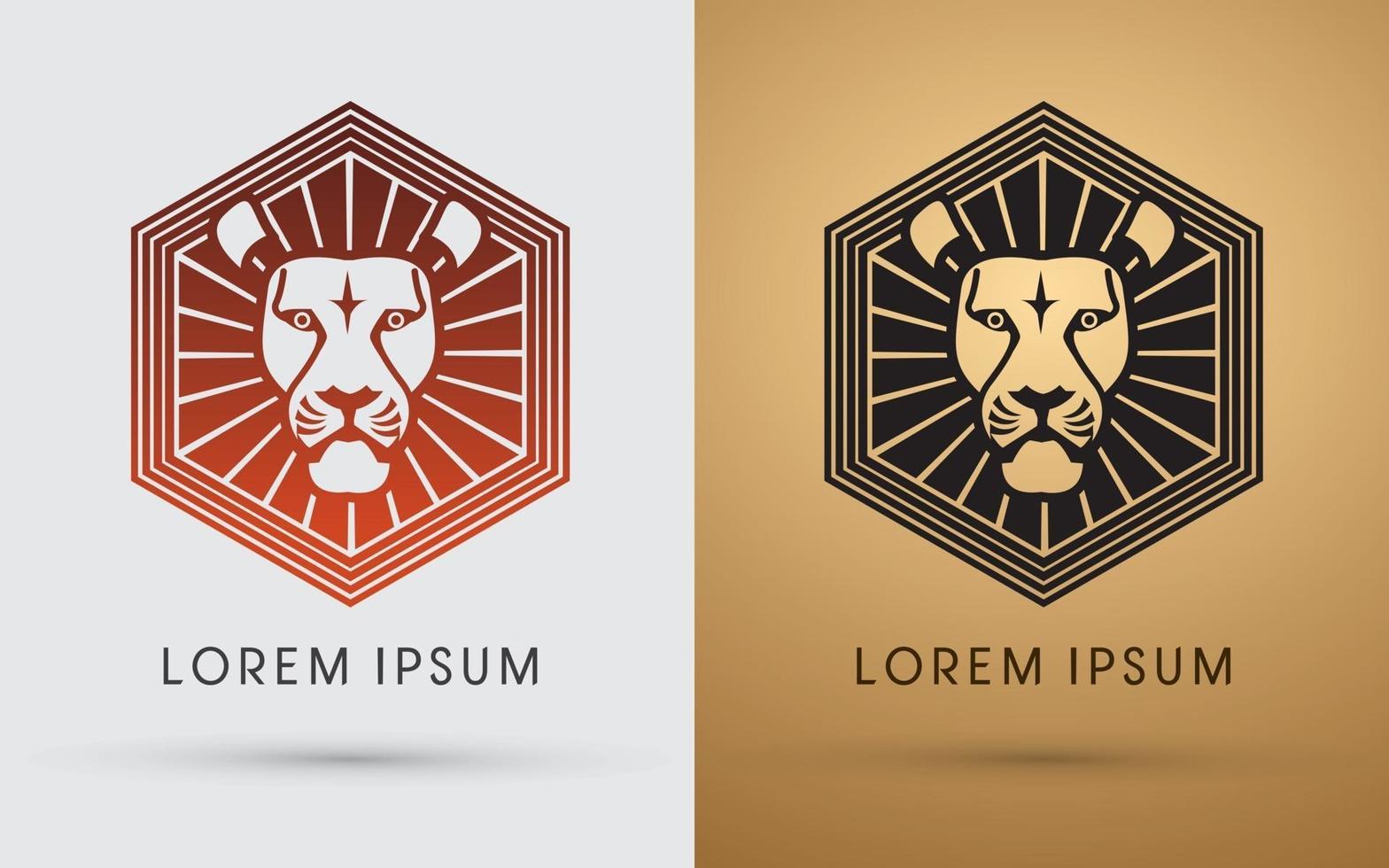 graphique de visage de tête de lion vecteur