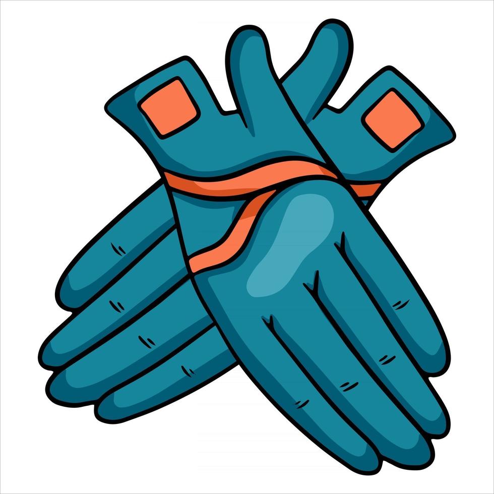 vêtements de cavalier de tenue pour illustration de gants de jockey en style cartoon vecteur