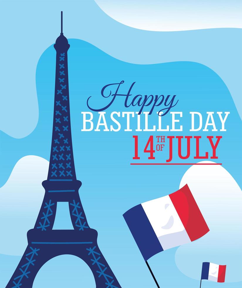 bonne fête de la Bastille vecteur