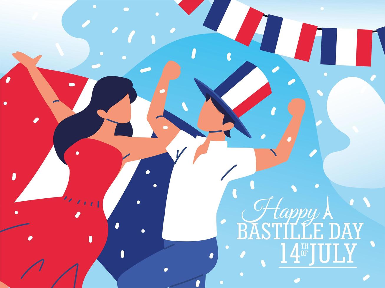 bonne fête de la Bastille vecteur