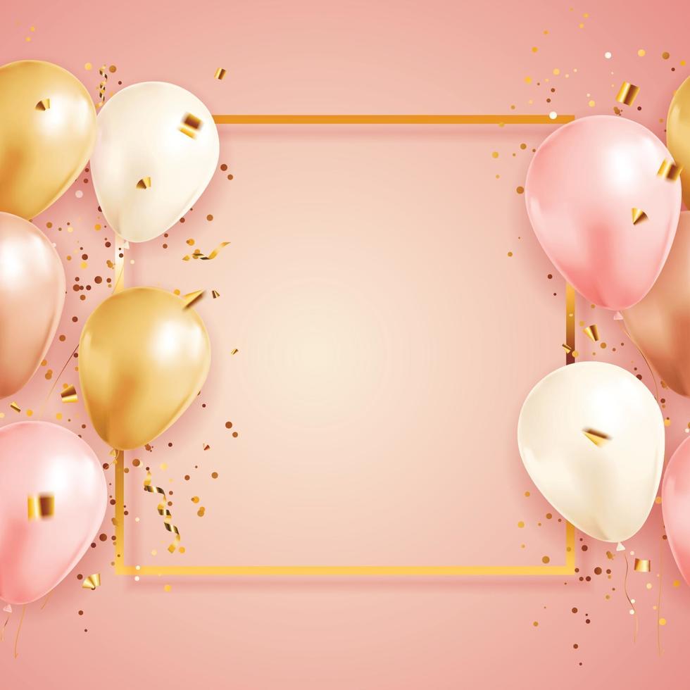 Premier Vecteur Heureux De Bougie D'anniversaire Avec Les Confettis Et Les  Ballons Colorés Illustration de Vecteur - Illustration du anniversaire,  fille: 73380334