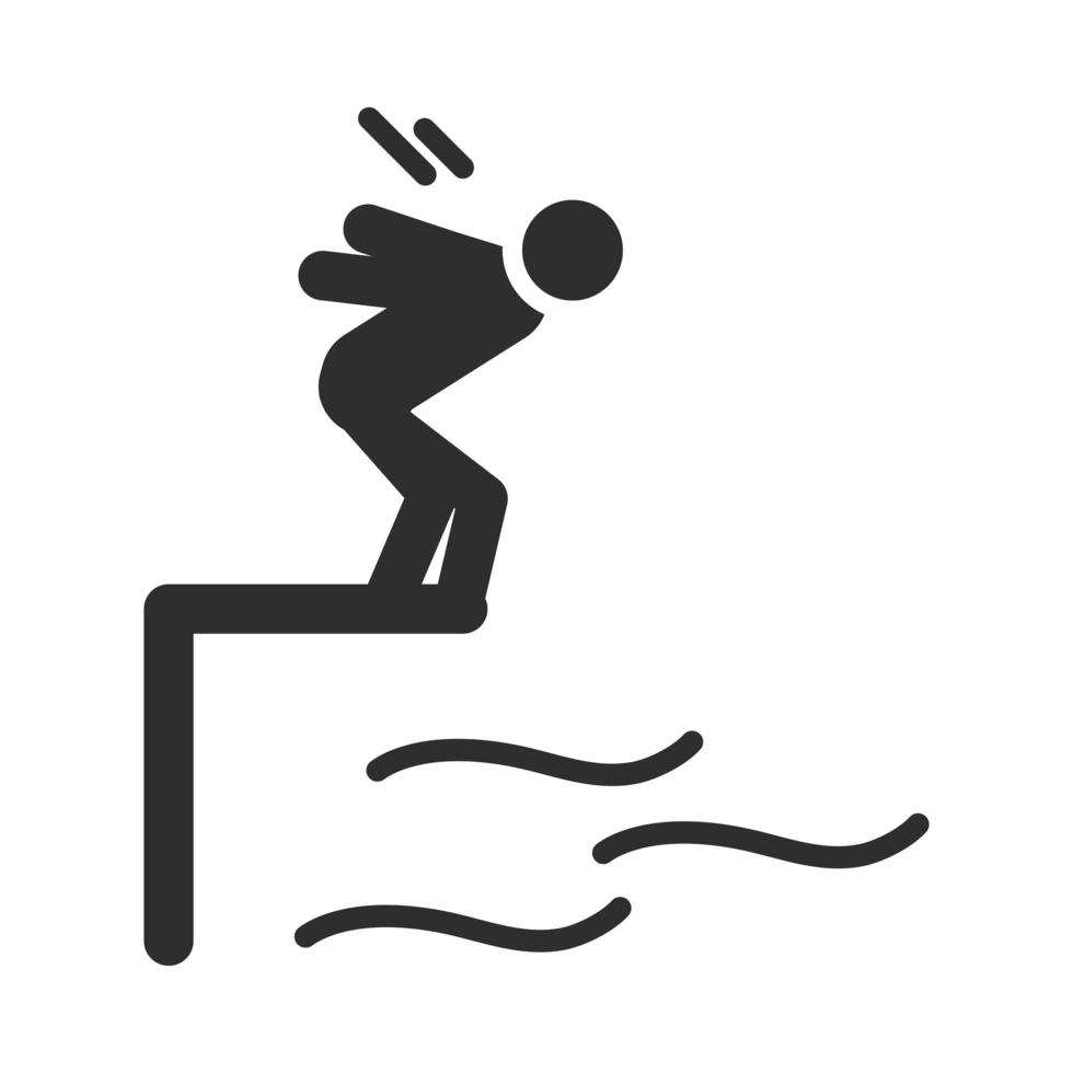 sport extrême sautant du trampoline mode de vie actif silhouette icône design vecteur
