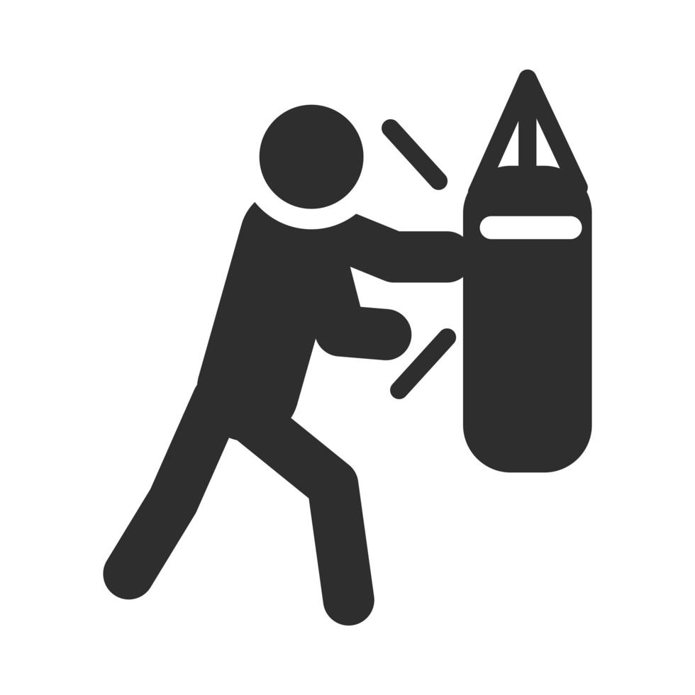 sport extrême boxe style de vie actif silhouette icône design vecteur
