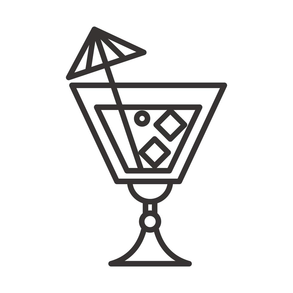 cocktail icône verre boisson boisson alcool alcool ligne style design vecteur