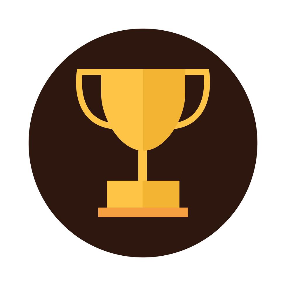 Trophée récompense sport compétition bloc icône plate design vecteur