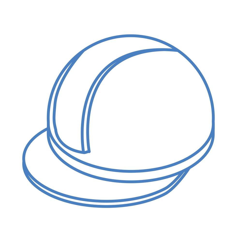 conception d'icône de style linéaire d'outil de travail de casque de construction de réparation isométrique et d'équipement vecteur
