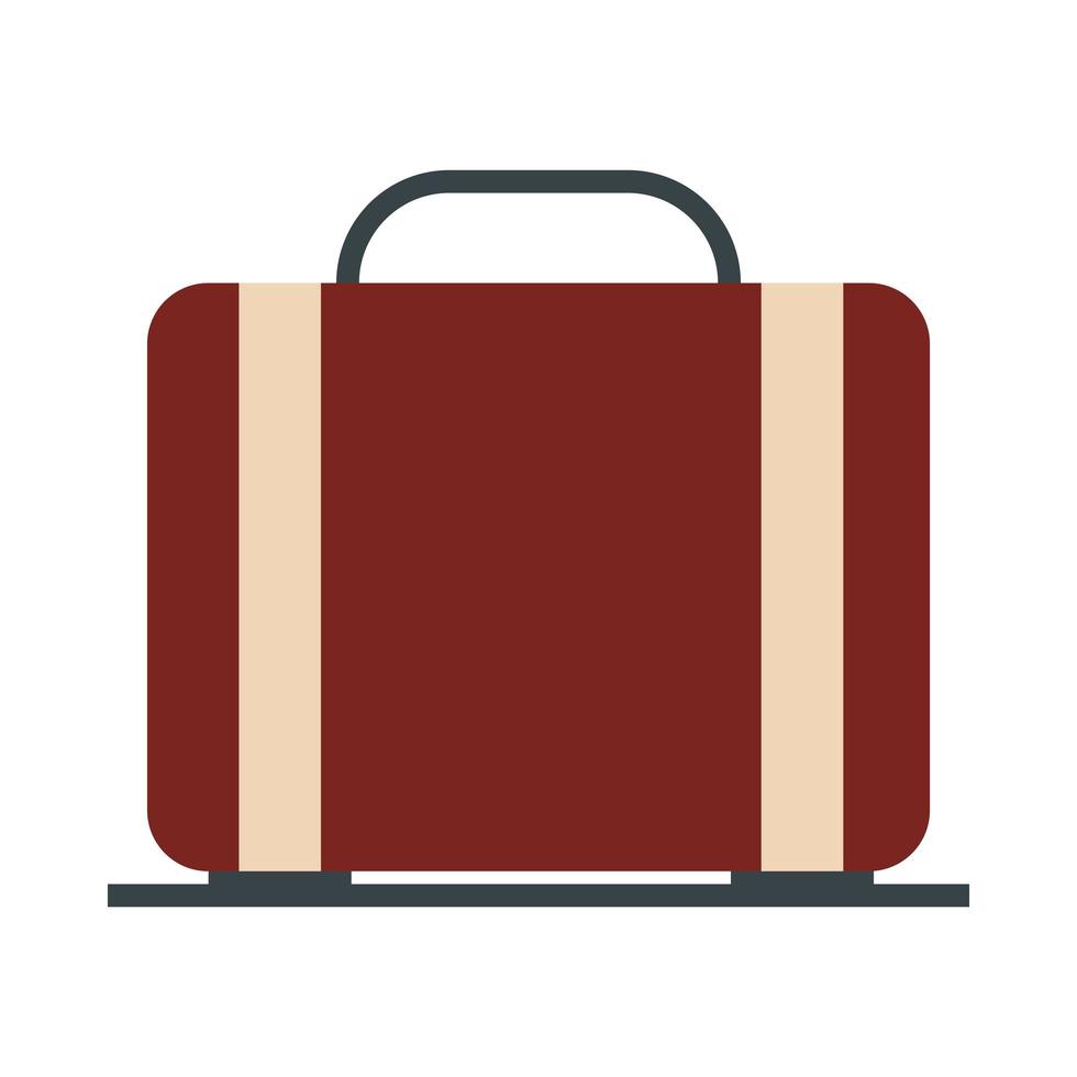 valise d'aéroport terminal de transport de voyage tourisme ou icône de style plat d'affaires vecteur