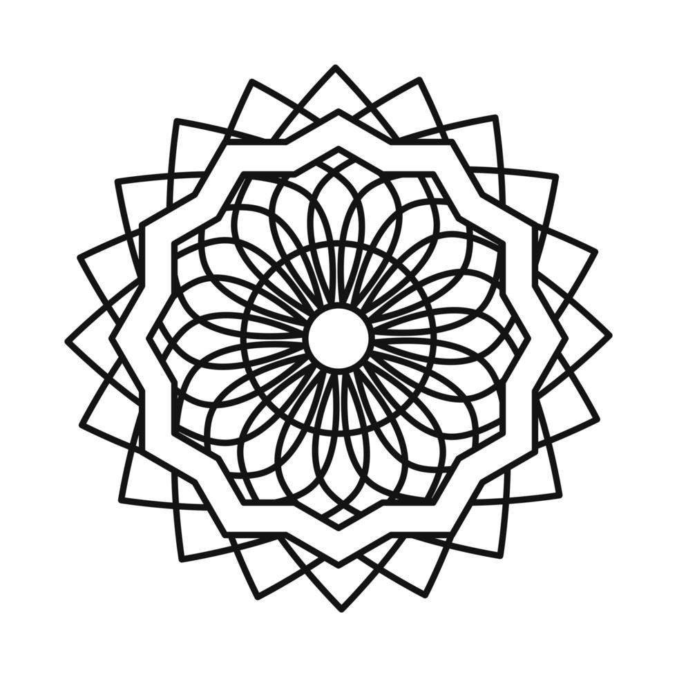 icône de style de ligne orientale ethnique ornement décoratif mandala vecteur