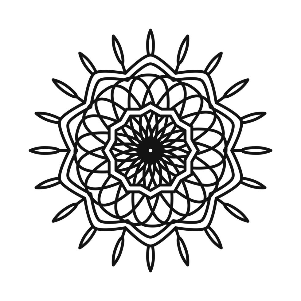 mandala motif décoration florale icône de style de ligne mystique vecteur