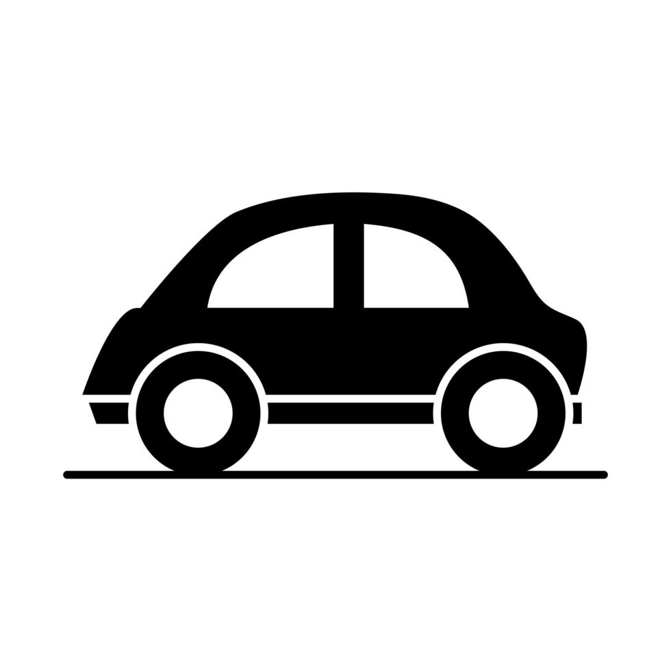 voiture micro modèle transport véhicule silhouette style icône design vecteur