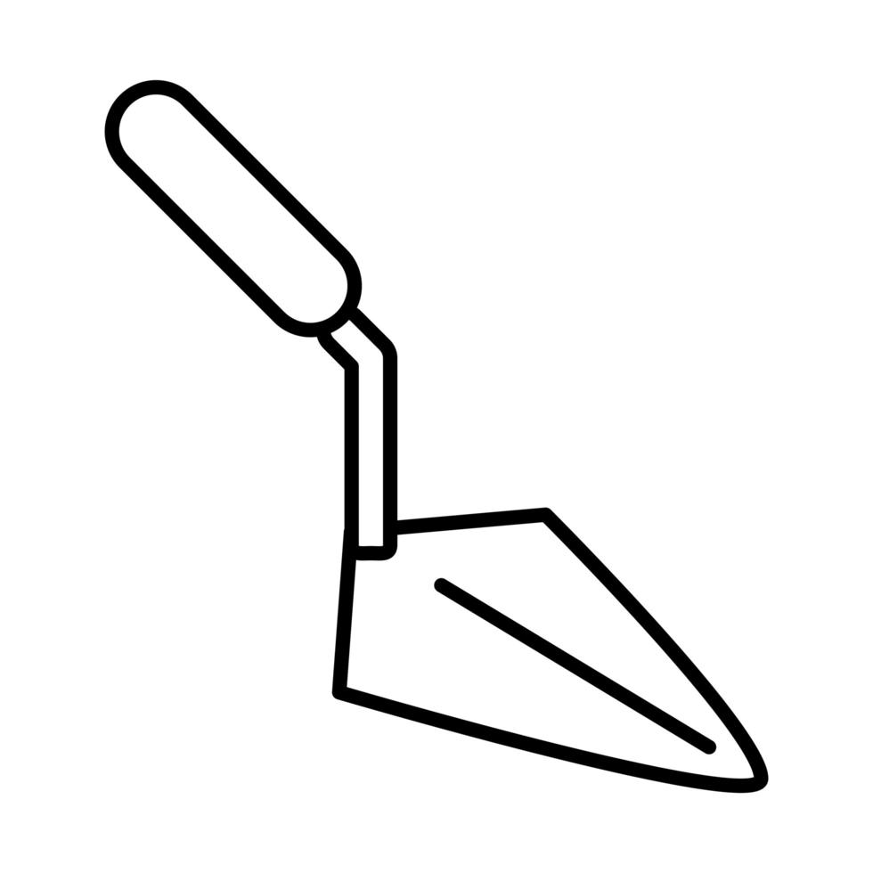 icône de style de ligne d'entretien et de réparation d'outils de spatule de construction vecteur