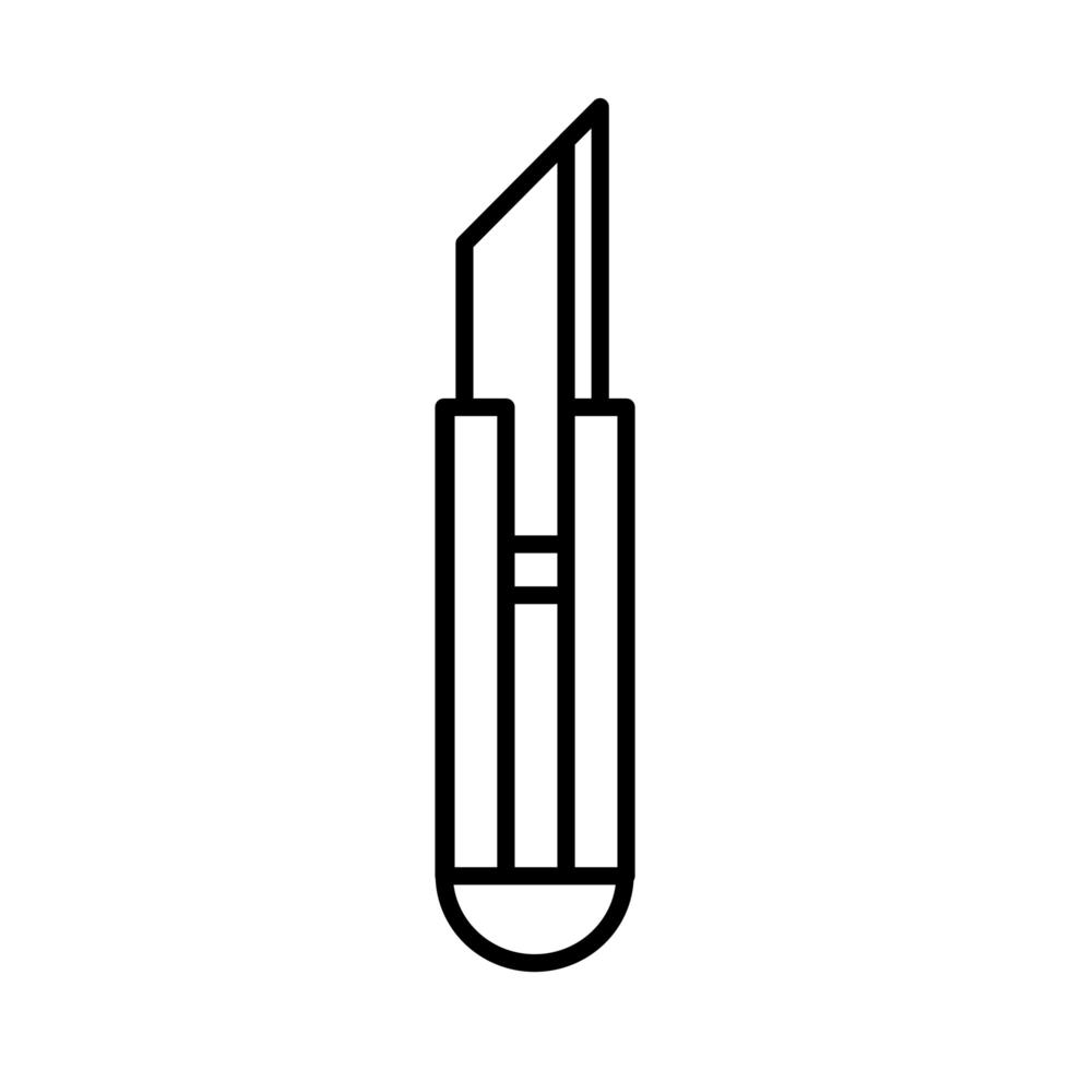 icône de style de ligne d'équipement de maintenance et de construction de réparation d'outils de couteau de coupe vecteur