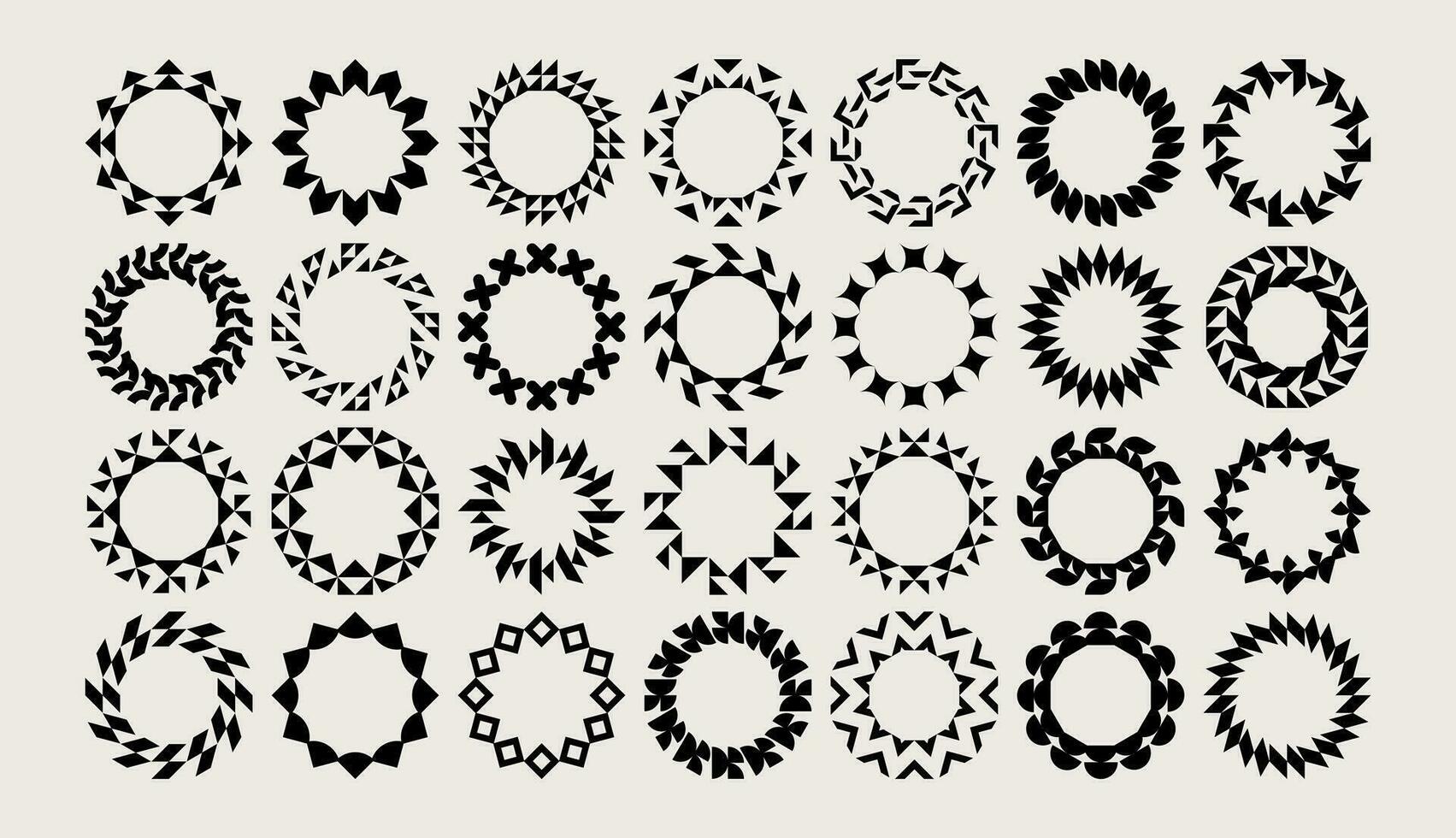 collection de ligne forme abstrait cercle Cadre logo. géométrique rond frontière logo. vecteur