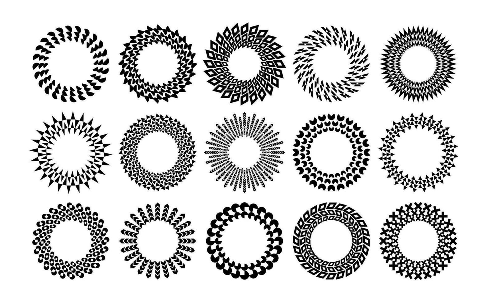 moderne géométrique abstrait cercle frontière logo ensemble. Facile ligne rond bannière logo. vecteur