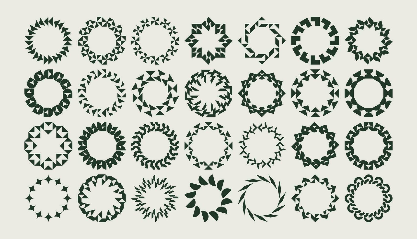 minimaliste vide cercle frontière logo conception ensemble. luxe abstrait rond Cadre logo. vecteur
