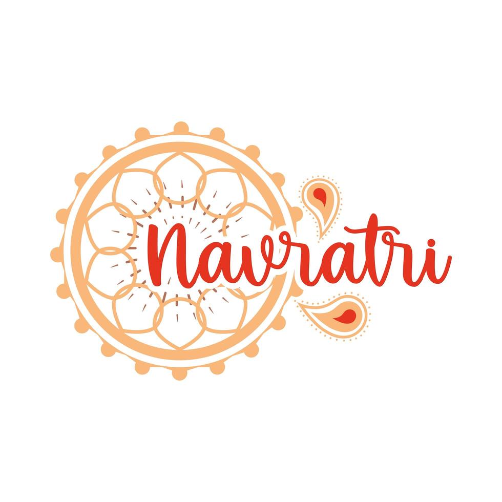 joyeux navratri fête indienne décoration festival bannière icône de style plat vecteur