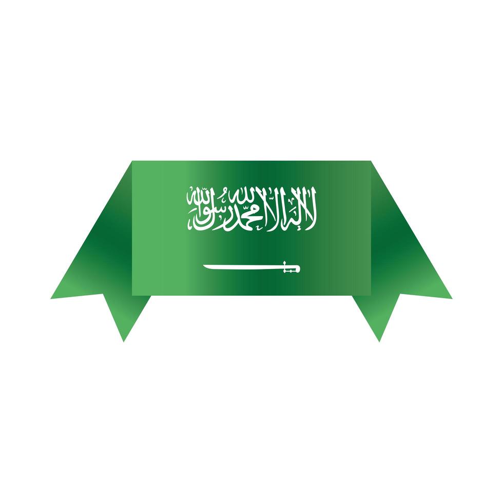 arabie saoudite fête nationale ruban vert royaume nation emblème icône de style dégradé vecteur