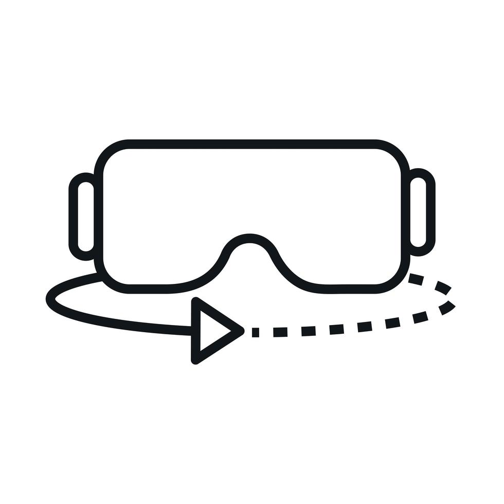 lunettes vr rotation 360 degrés conception d'icône de style linéaire numérique vecteur