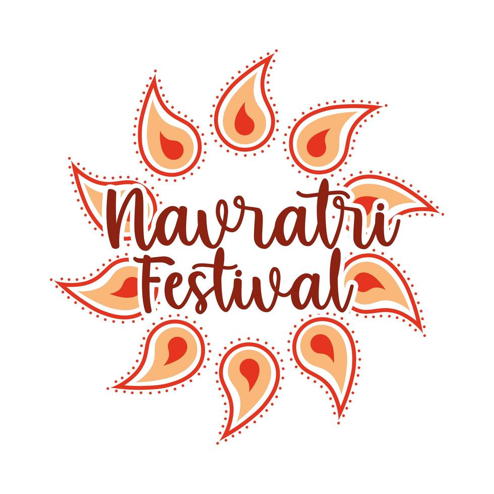 joyeux festival navratri célébration indienne déesse durga culture icône de style plat vecteur