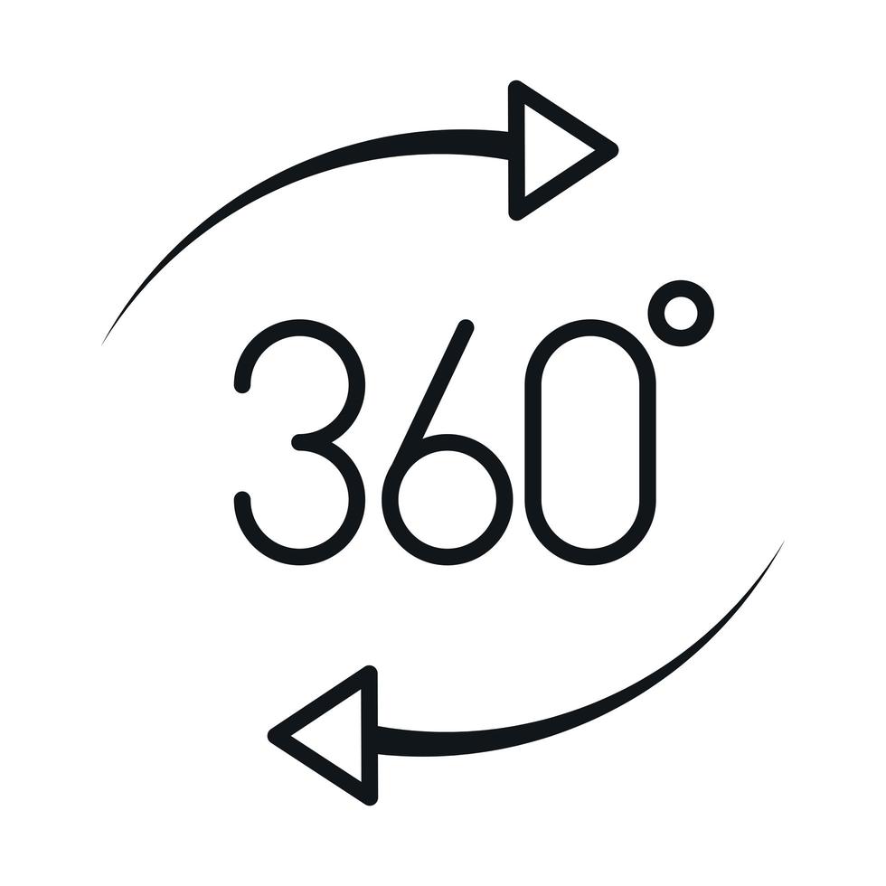 Conception d'icône de style linéaire de visite virtuelle à 360 degrés vecteur