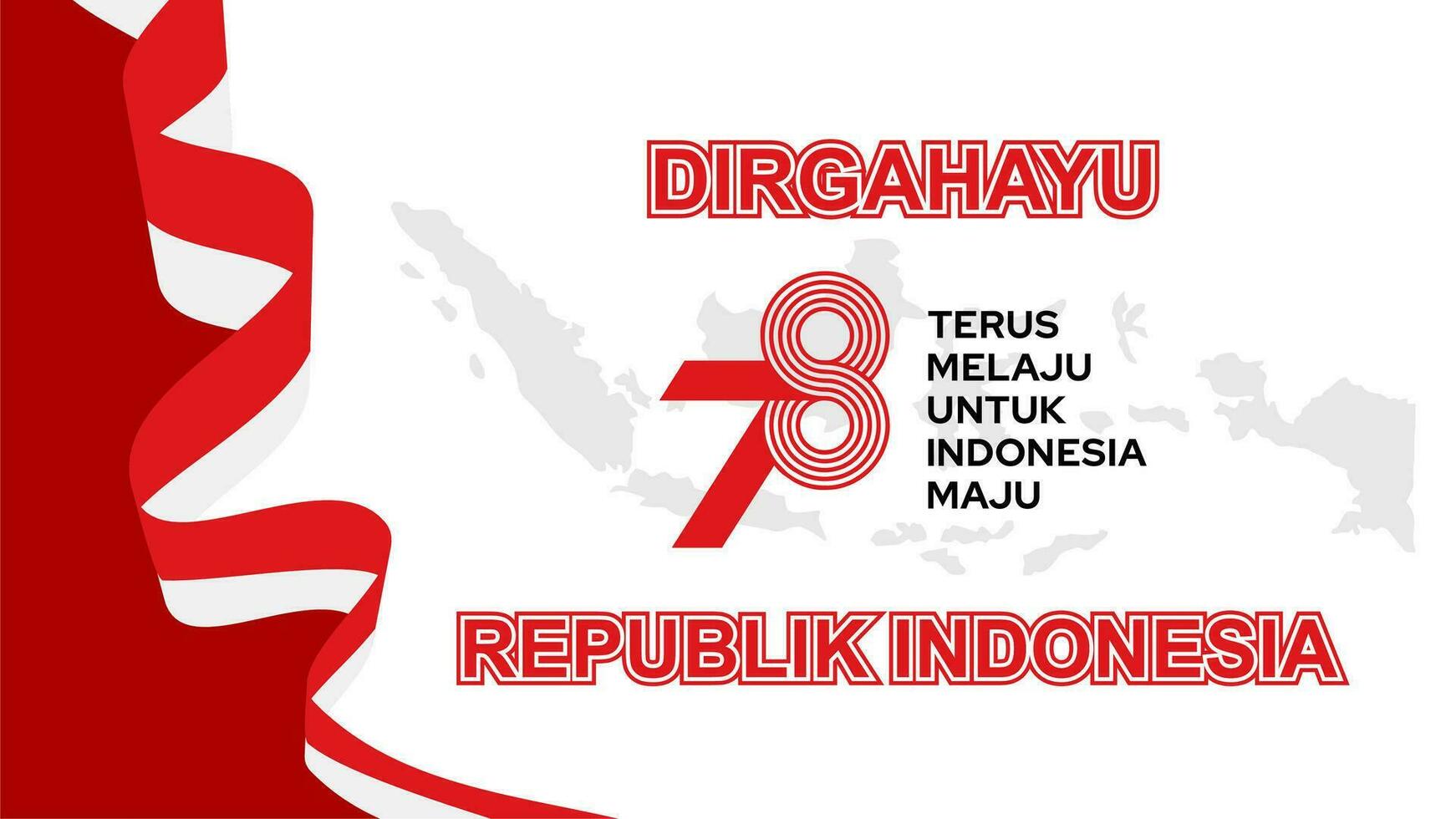 dirgahayu ri ke 78 Indonésie drapeau ruban Contexte ,le 78ème indépendance journée de Indonésie blanc rouge vecteur illustration