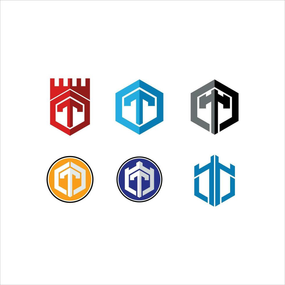 lettre t maison logo conception. initiale basé réel biens affaires icône modèle vecteur