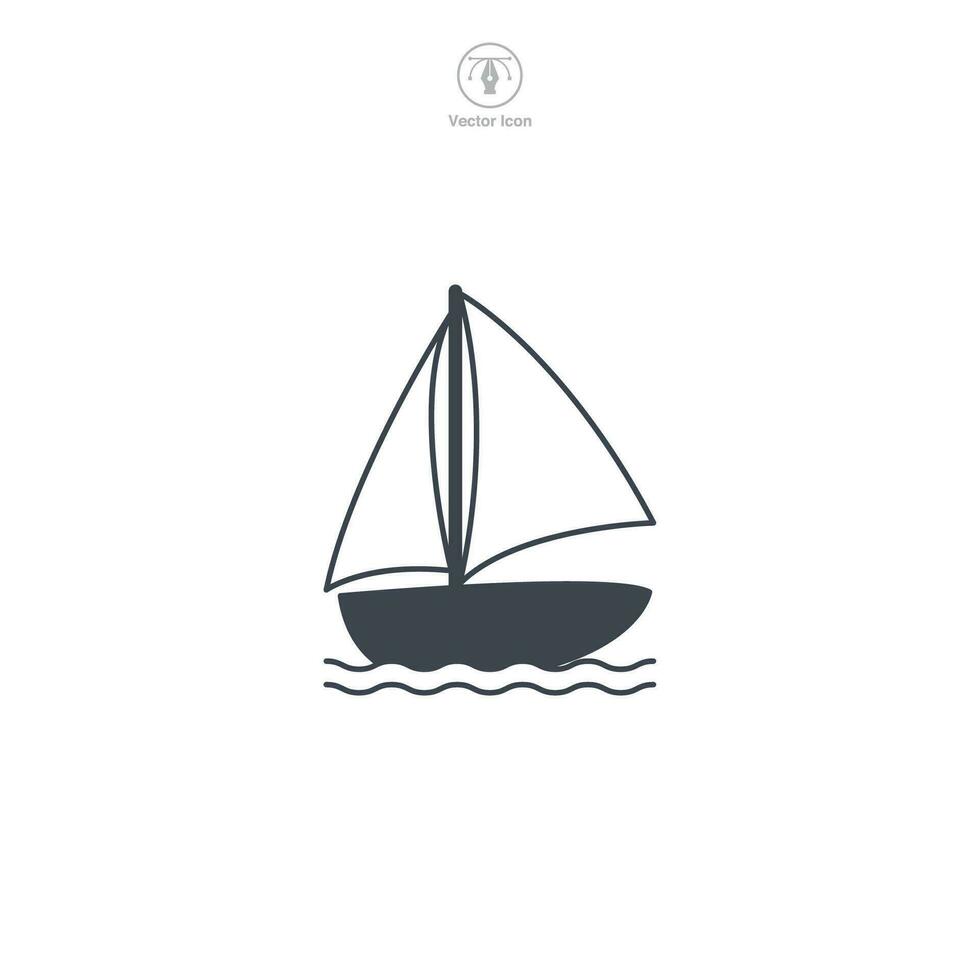 voile bateau icône symbole vecteur illustration isolé sur blanc Contexte