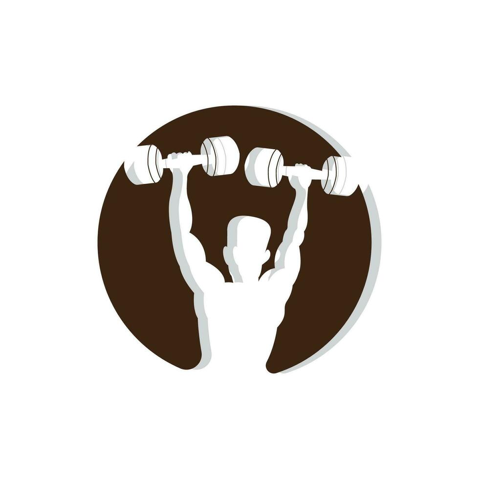 Gym logo, aptitude santé vecteur, muscle faire des exercices silhouette conception, aptitude club vecteur