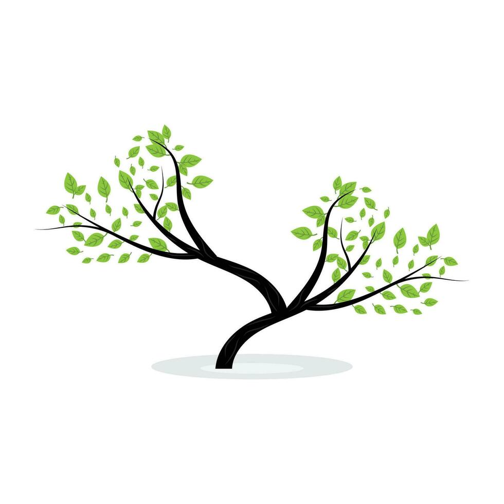 bonsaï arbre logo. Facile minimaliste silhouette conception, plante vecteur, icône illustration élément vecteur