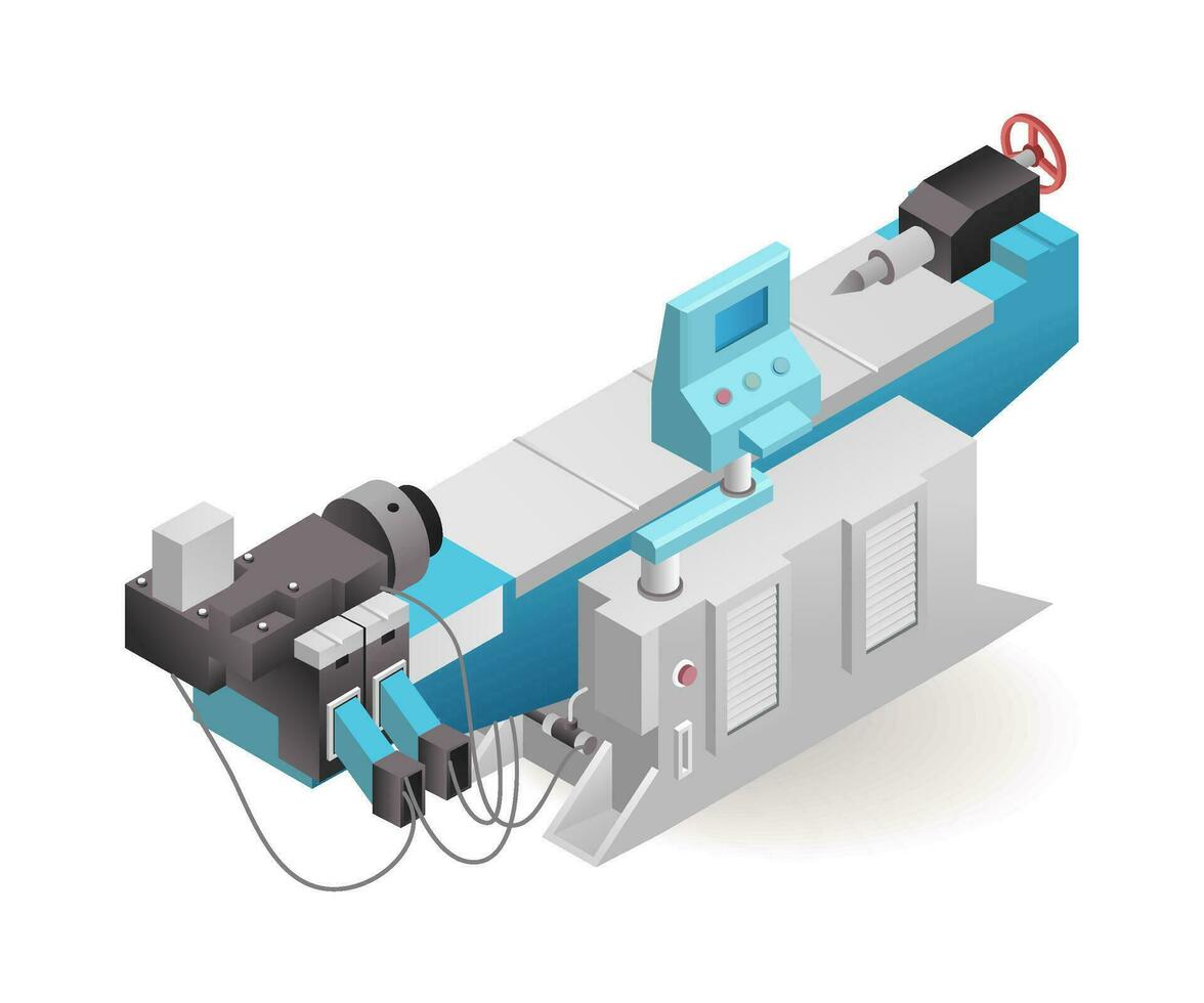 automatique industriel cnc ordinateur tour machine outil La technologie avec artificiel intelligence vecteur