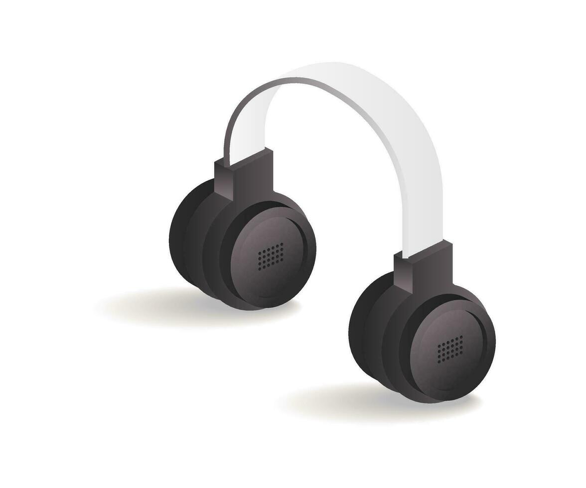 sans fil Bluetooth joueur casque isométrique illustration concept vecteur