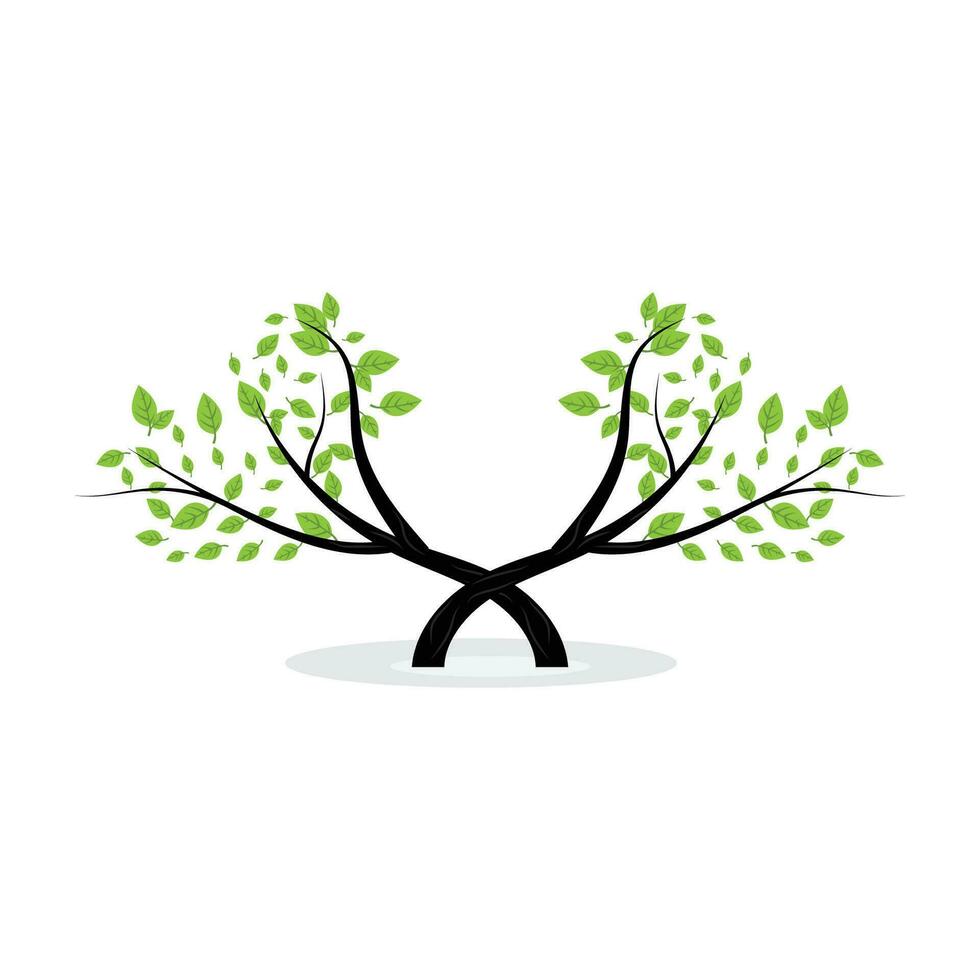 bonsaï arbre logo. Facile minimaliste silhouette conception, plante vecteur, icône illustration élément vecteur
