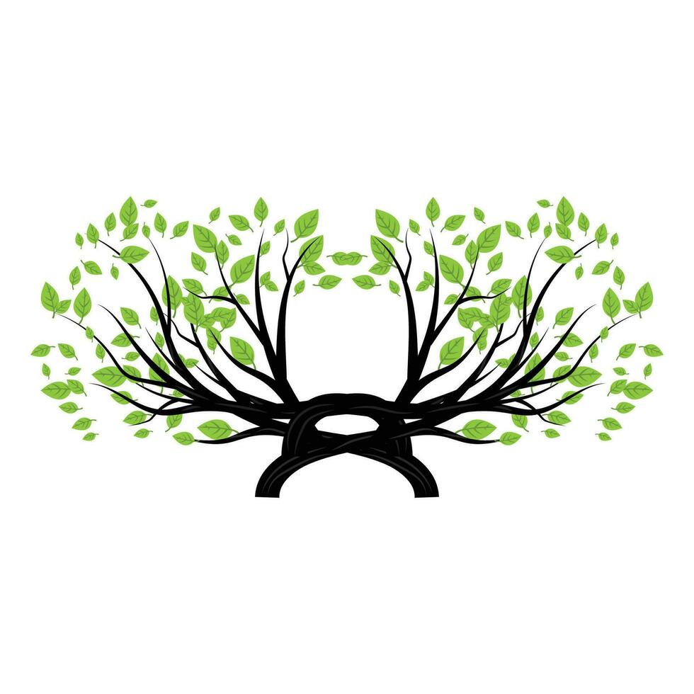 bonsaï arbre logo. Facile minimaliste silhouette conception, plante vecteur, icône illustration élément vecteur