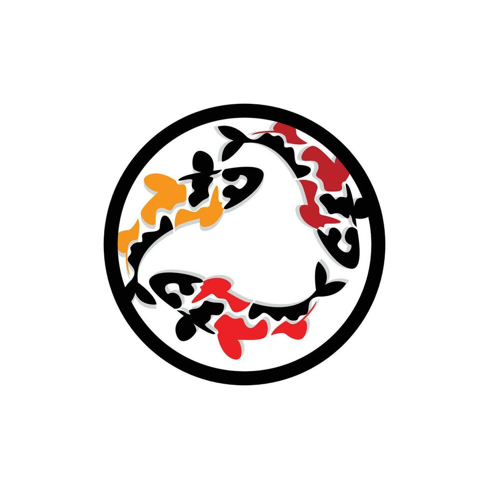 création de logo de poisson koi, vecteur de poisson d'ornement chanceux et triomphal chinois, icône de poisson d'or de marque d'entreprise